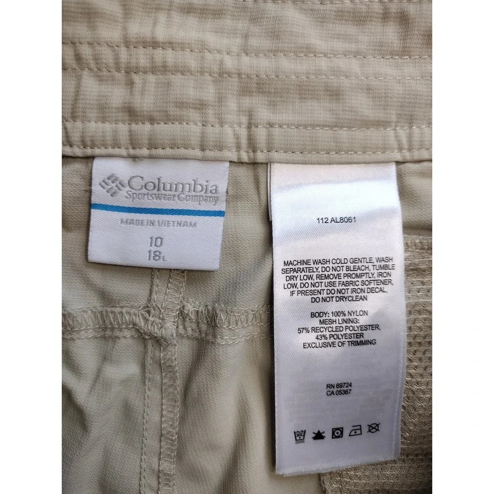 Columbia‎ Women's Beige Cargo Capri Pants Size 10 Outdoor Hiking Travel